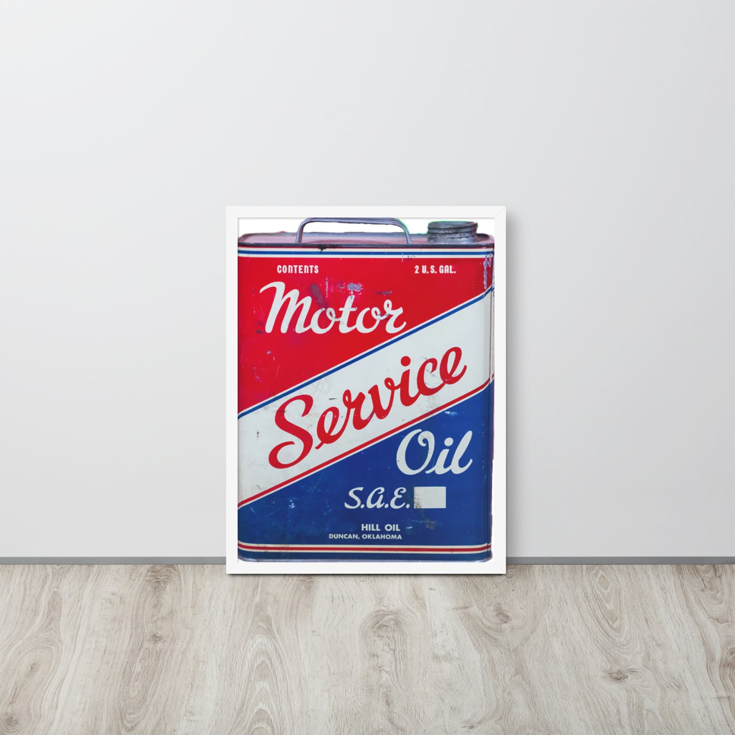 Vintage Service Oil Can Patina Style Framed poster