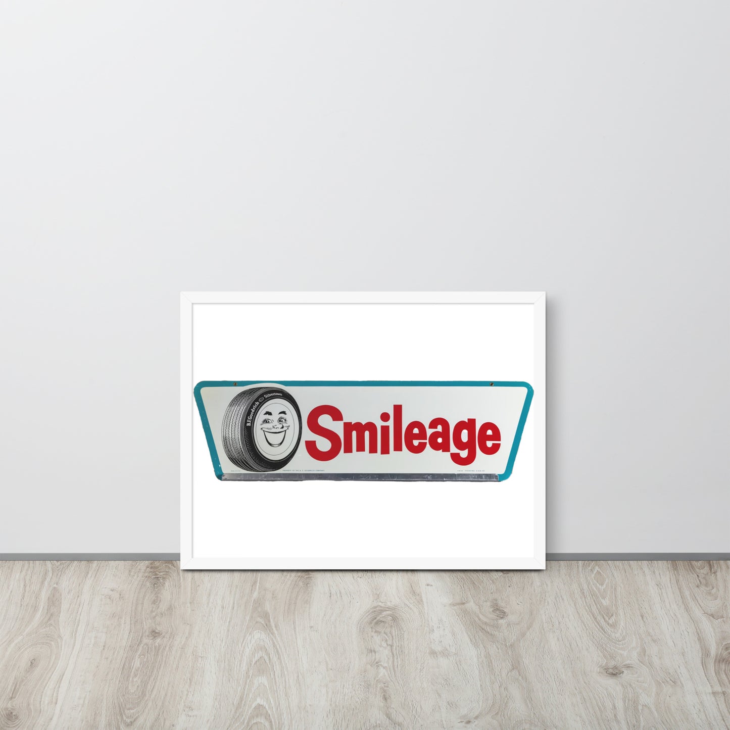 Retro Smileage Tire Sign Framed poster