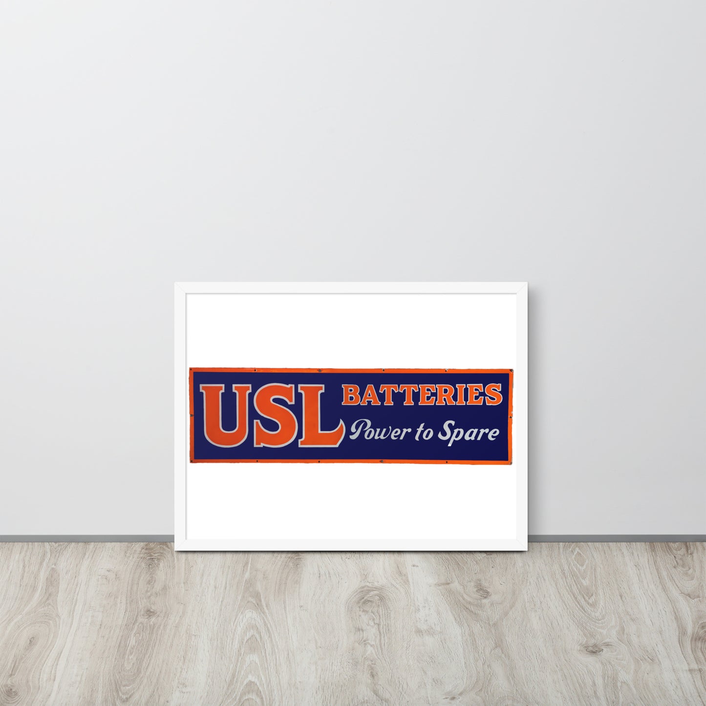 Retro USL Battery Tin Style Framed poster