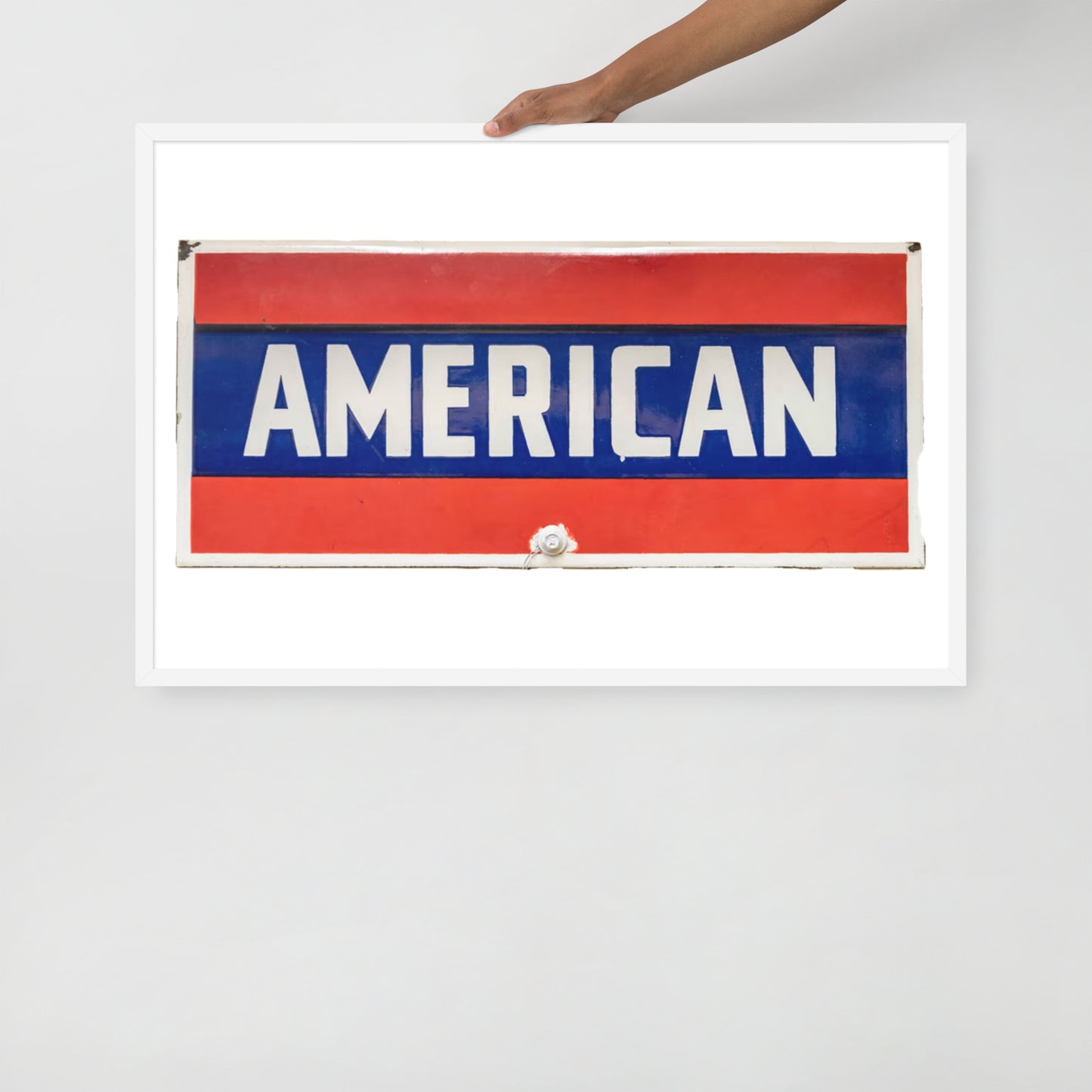 American Sign Porcelain Vintage Style Framed poster