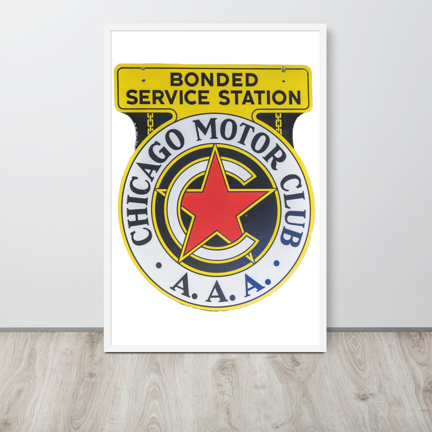 Chicago Motor Club Tin Style Framed poster