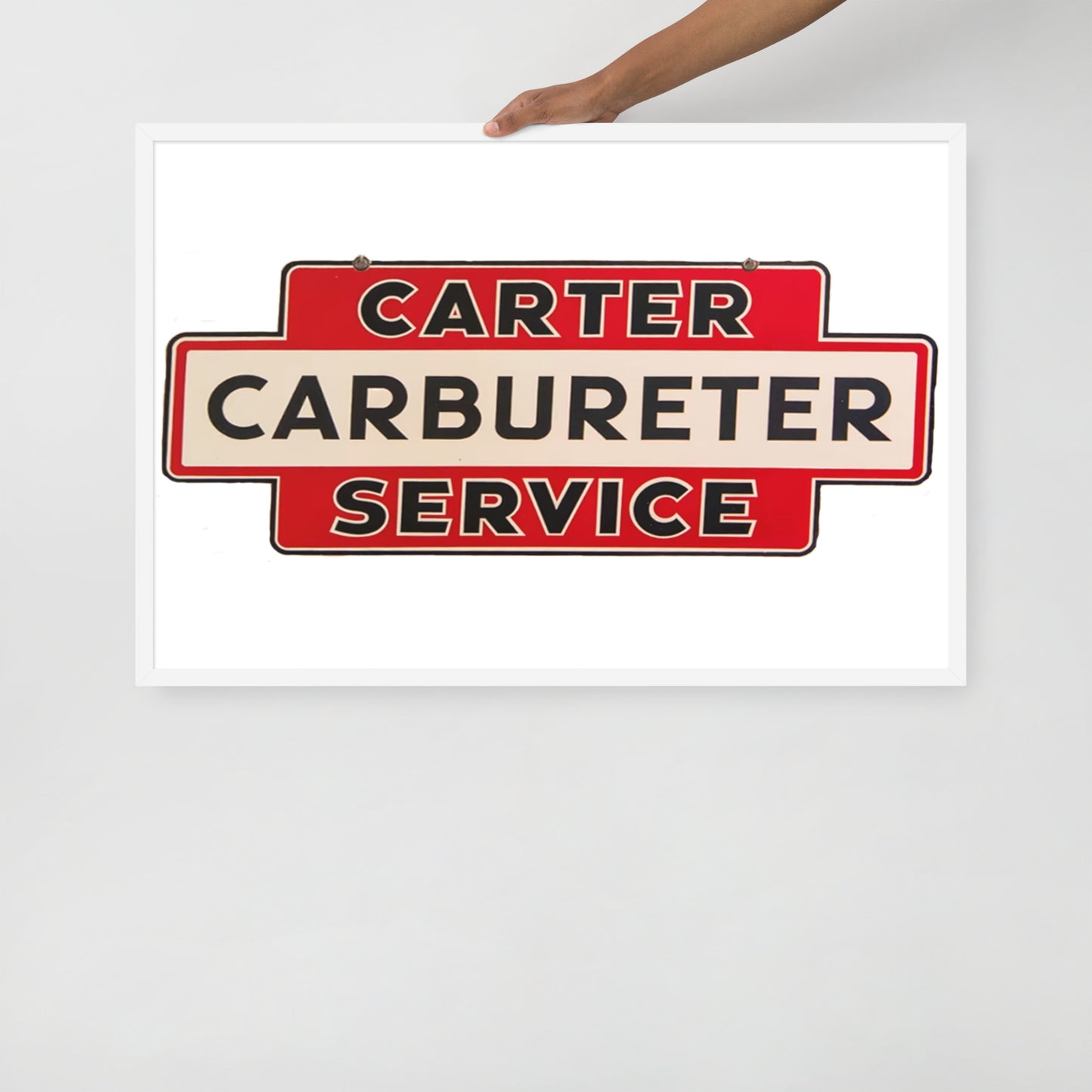 Carter Carbs Tin Style Shop Sign Framed poster