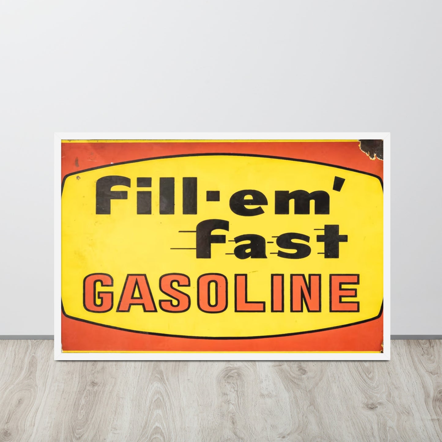 Vintage Gas Sign Patina Style Framed poster