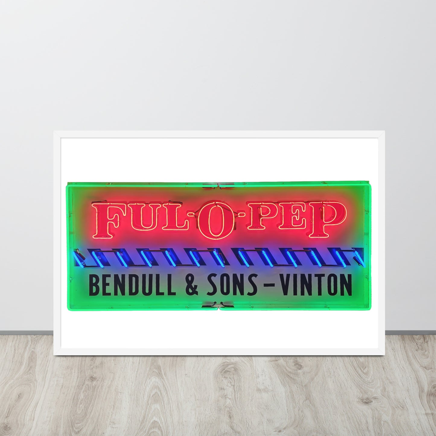 Vintage Racing Sign Neon Style Framed poster