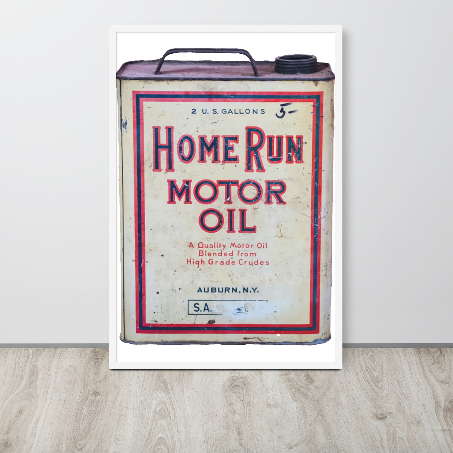 Vintage Home Run Oil Can Framed poster