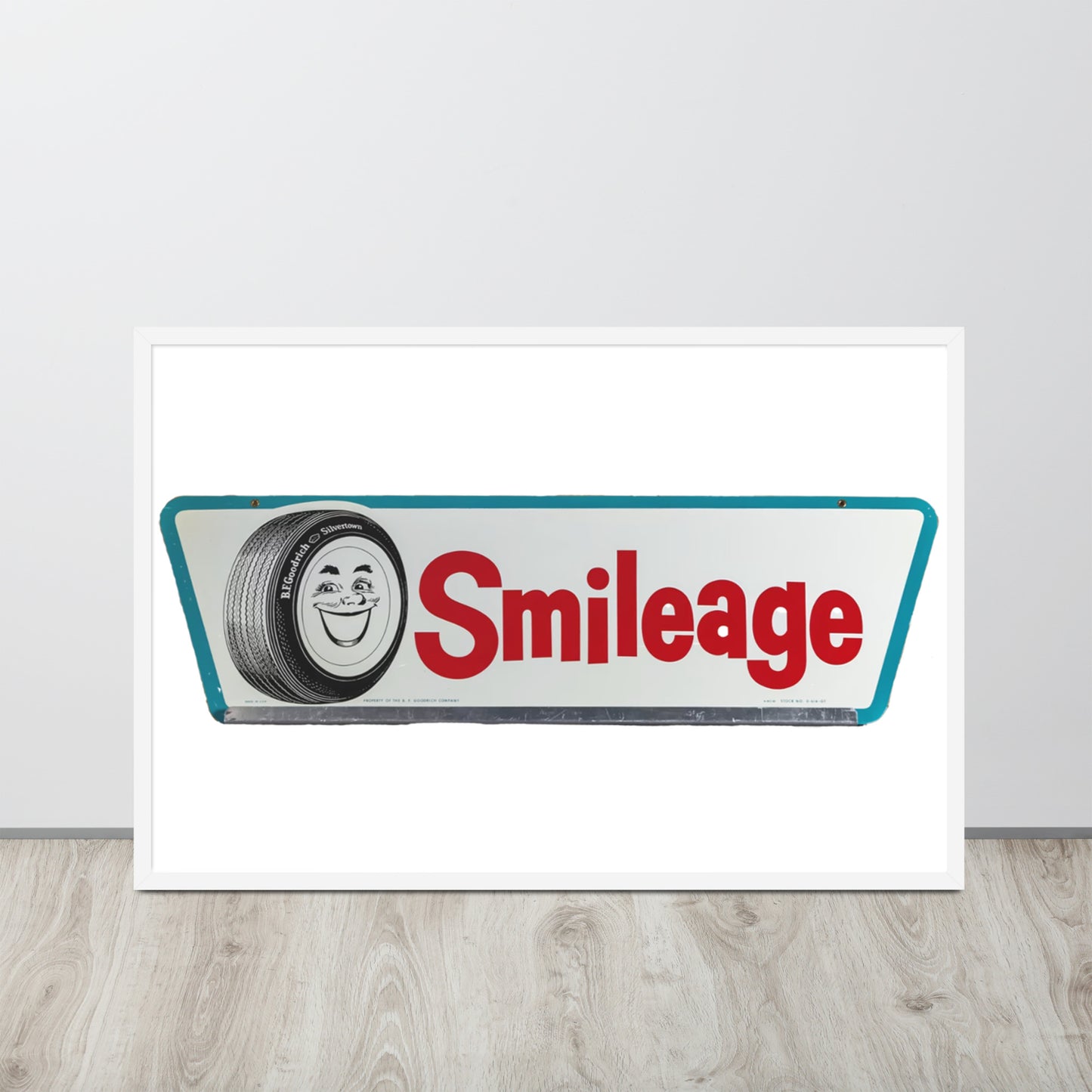 Retro Smileage Tire Sign Framed poster