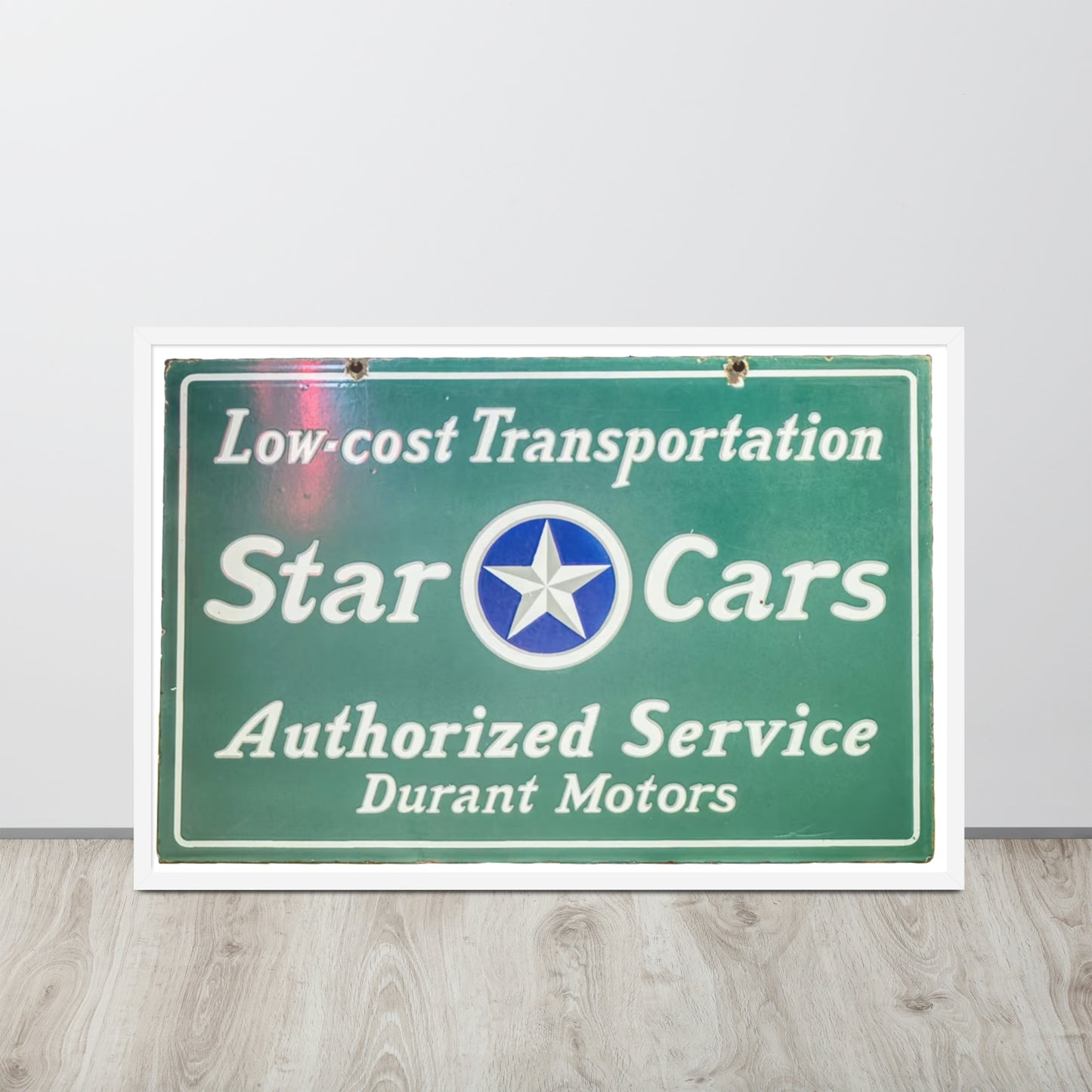 Retro Star Cars Porcelin Style Painted Framed poster