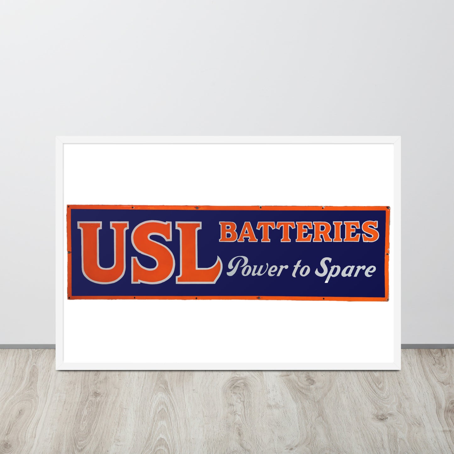 Retro USL Battery Tin Style Framed poster