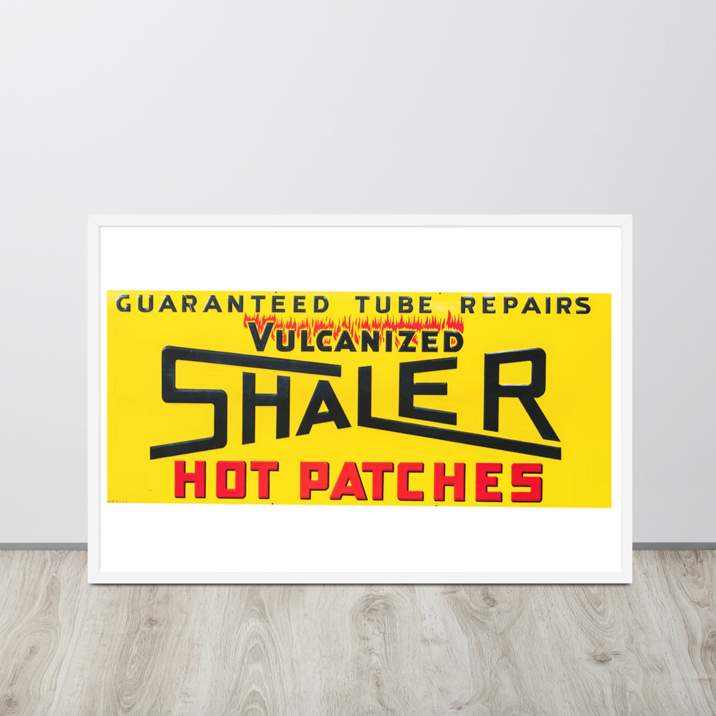 Retro Hot Oil Patch Sign Framed poster