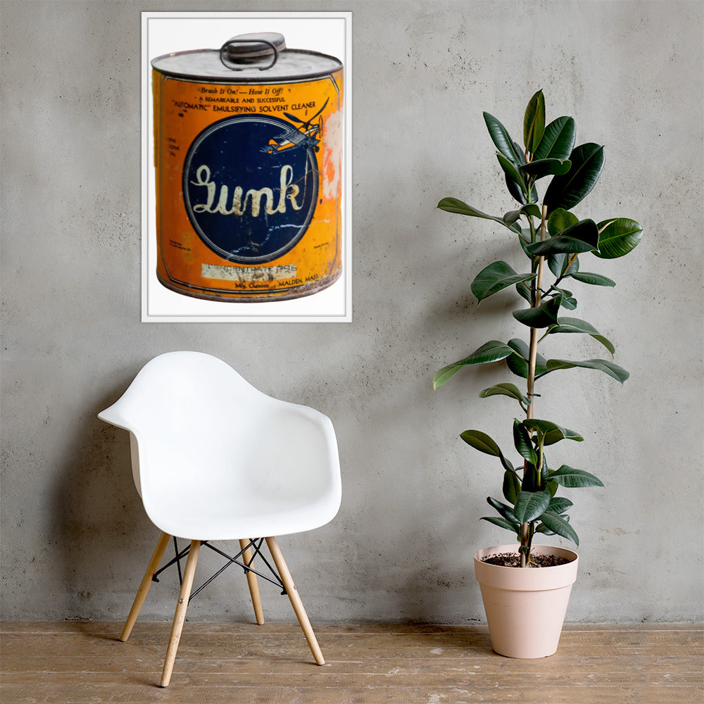 Vintage Gunk Product Design Framed poster