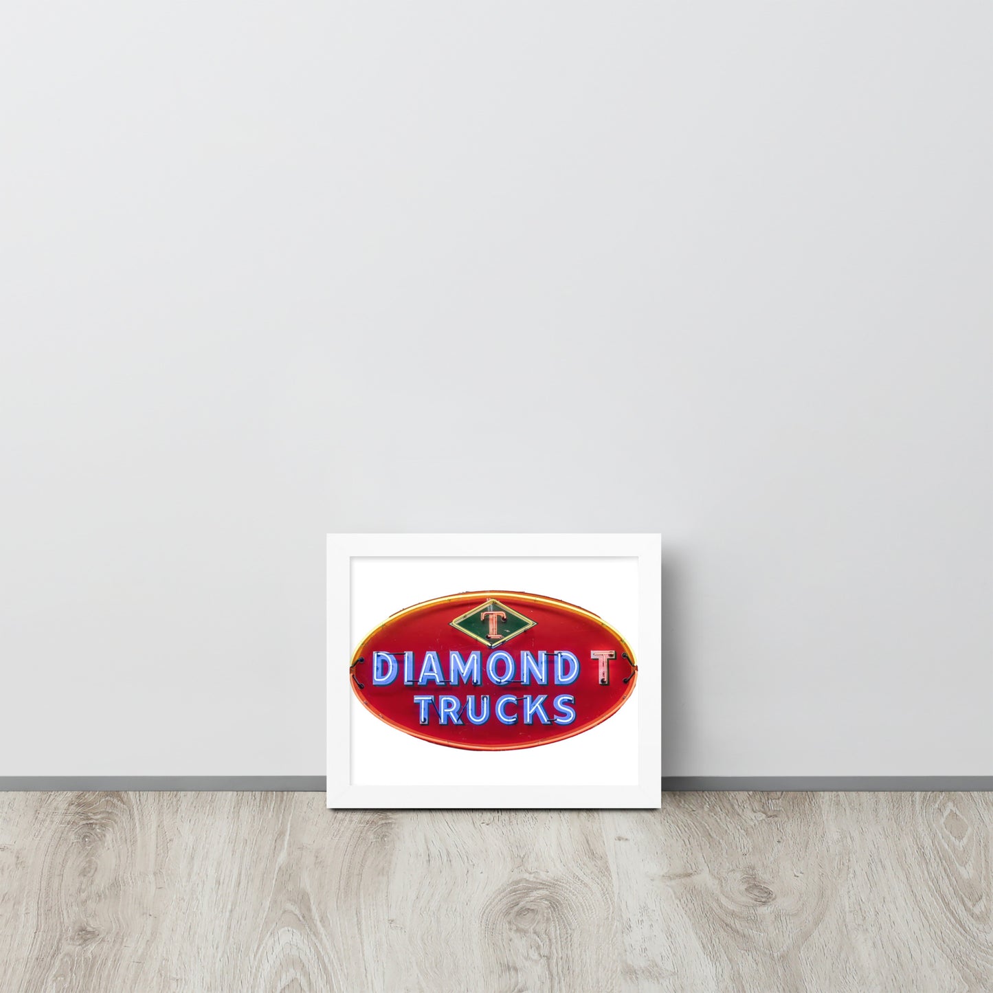 Diamond Trucks Retro Neon Sign Style Framed poster