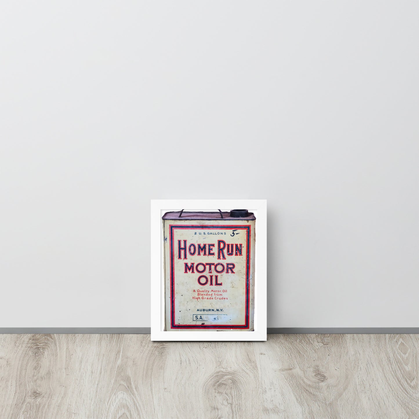 Vintage Home Run Oil Can Framed poster