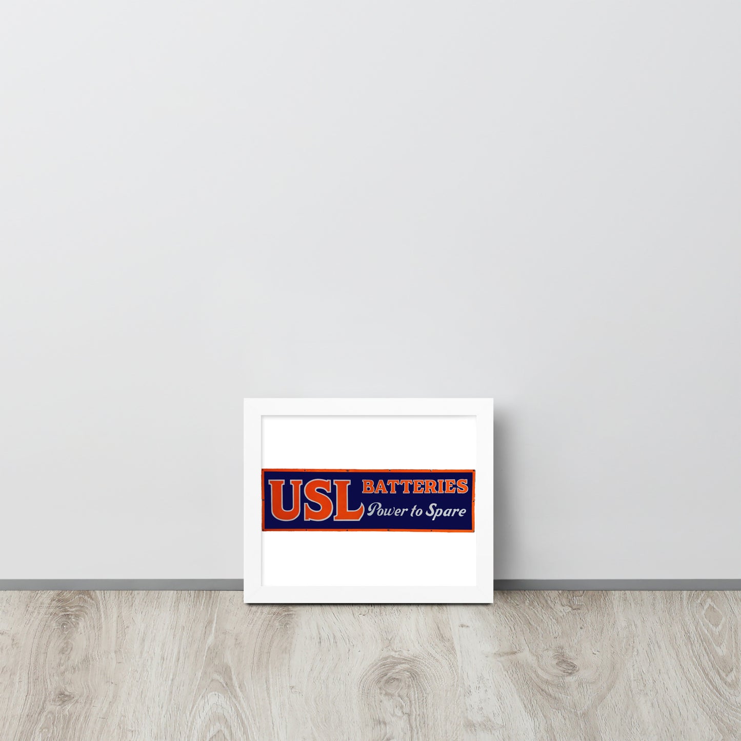 Retro USL Battery Tin Style Framed poster