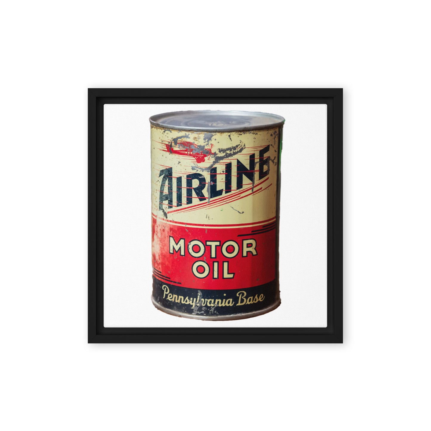 Aviation Oil Soup Can Style Framed canvas