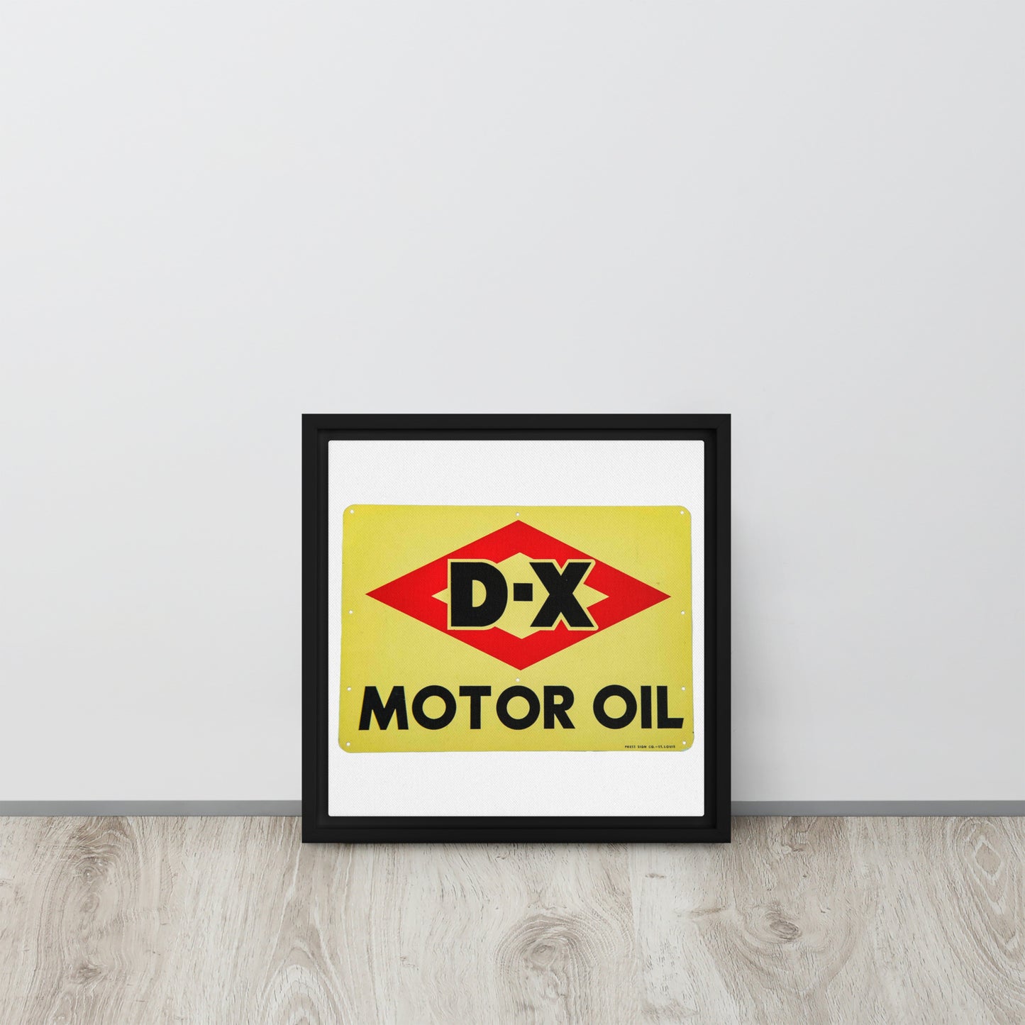 DX Oil Vintage Sign Style Framed canvas