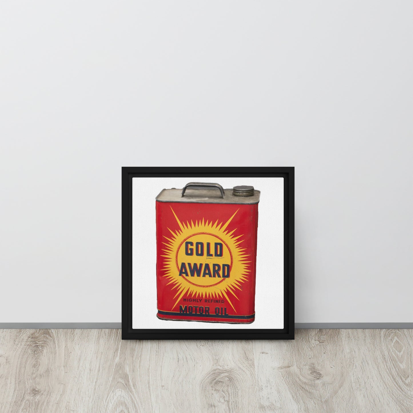 Retro Oil Can Design Framed canvas