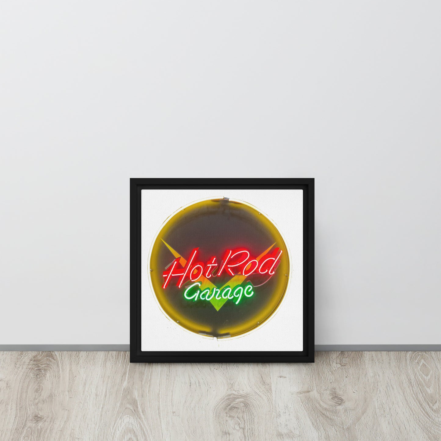 Hot Rod Garage Vintage Neon Sign Framed canvas