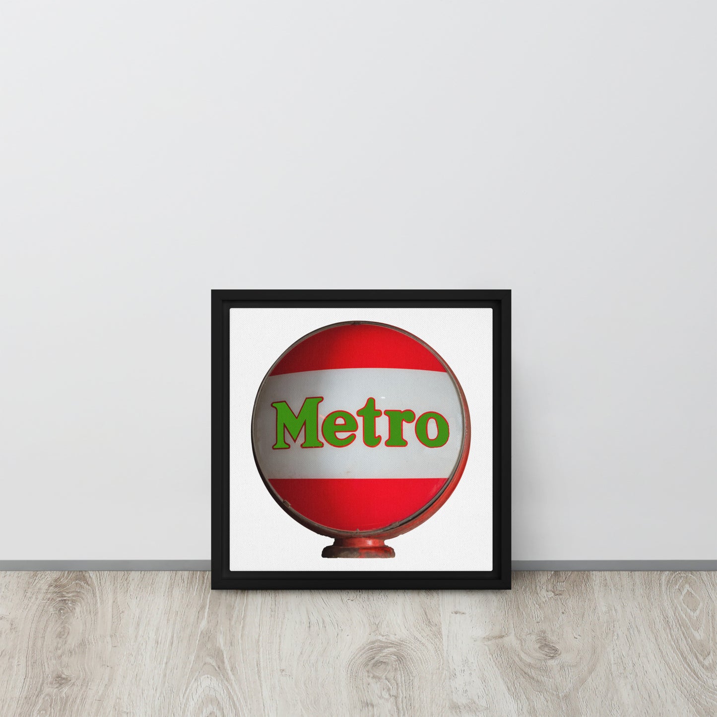 Retro Metro Globe Style Framed canvas