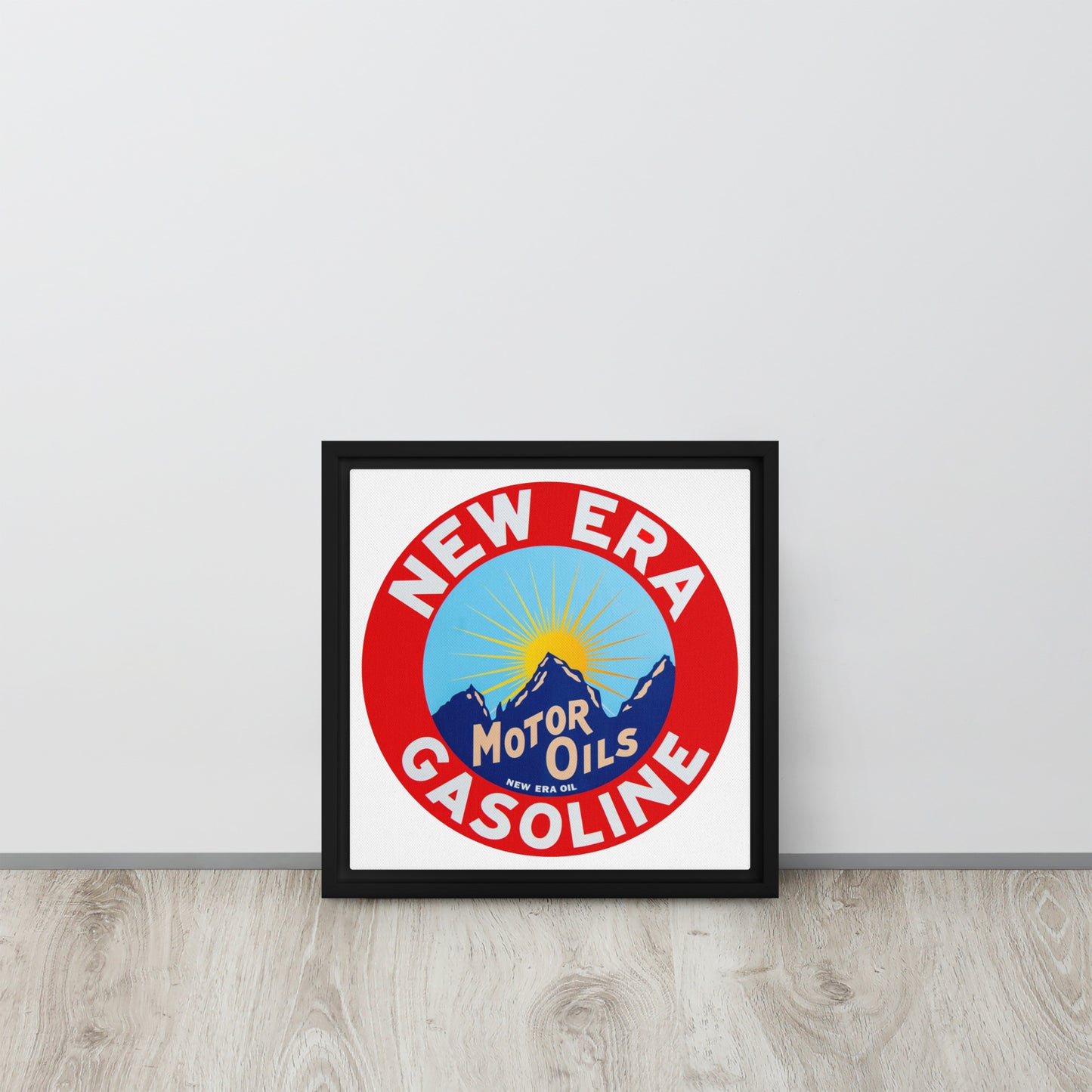 Retro Gas Sign New Era Framed canvas