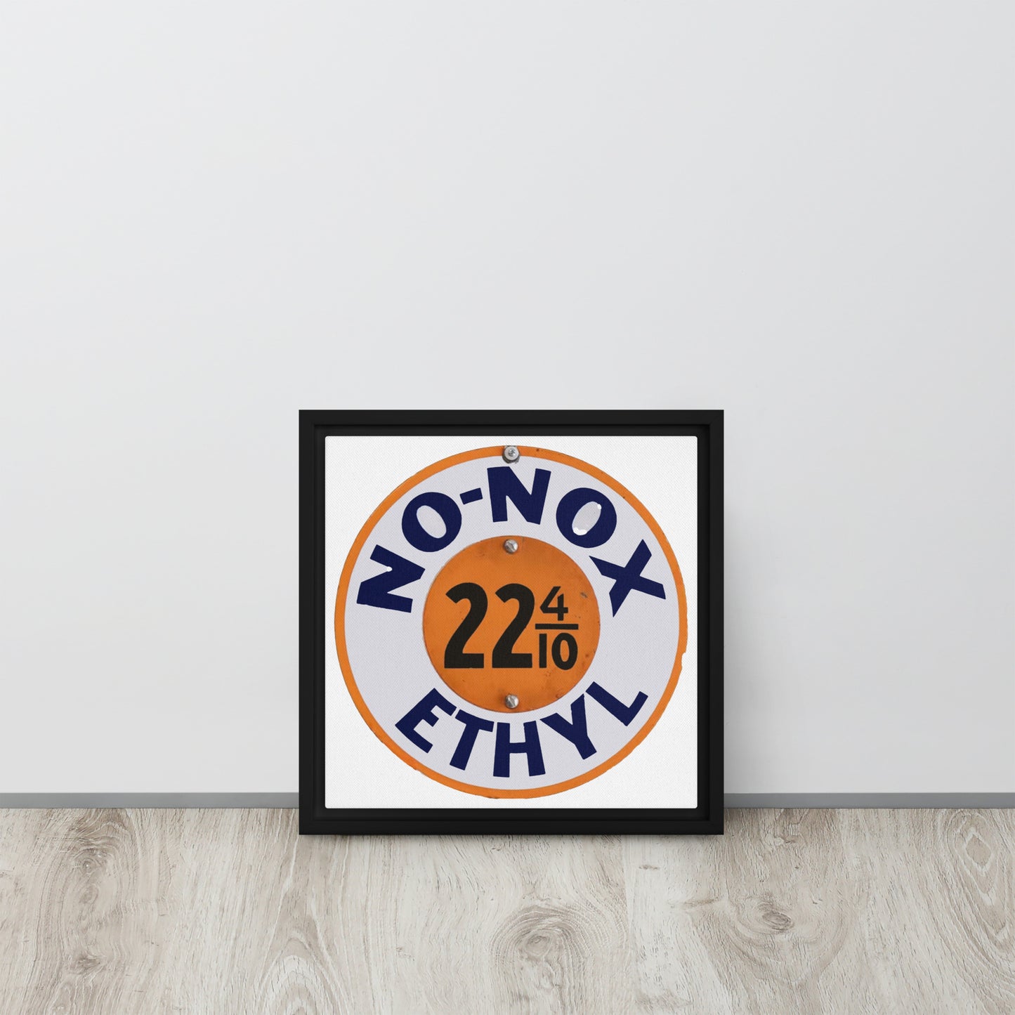 Retro Gas Sign No Knox Framed canvas