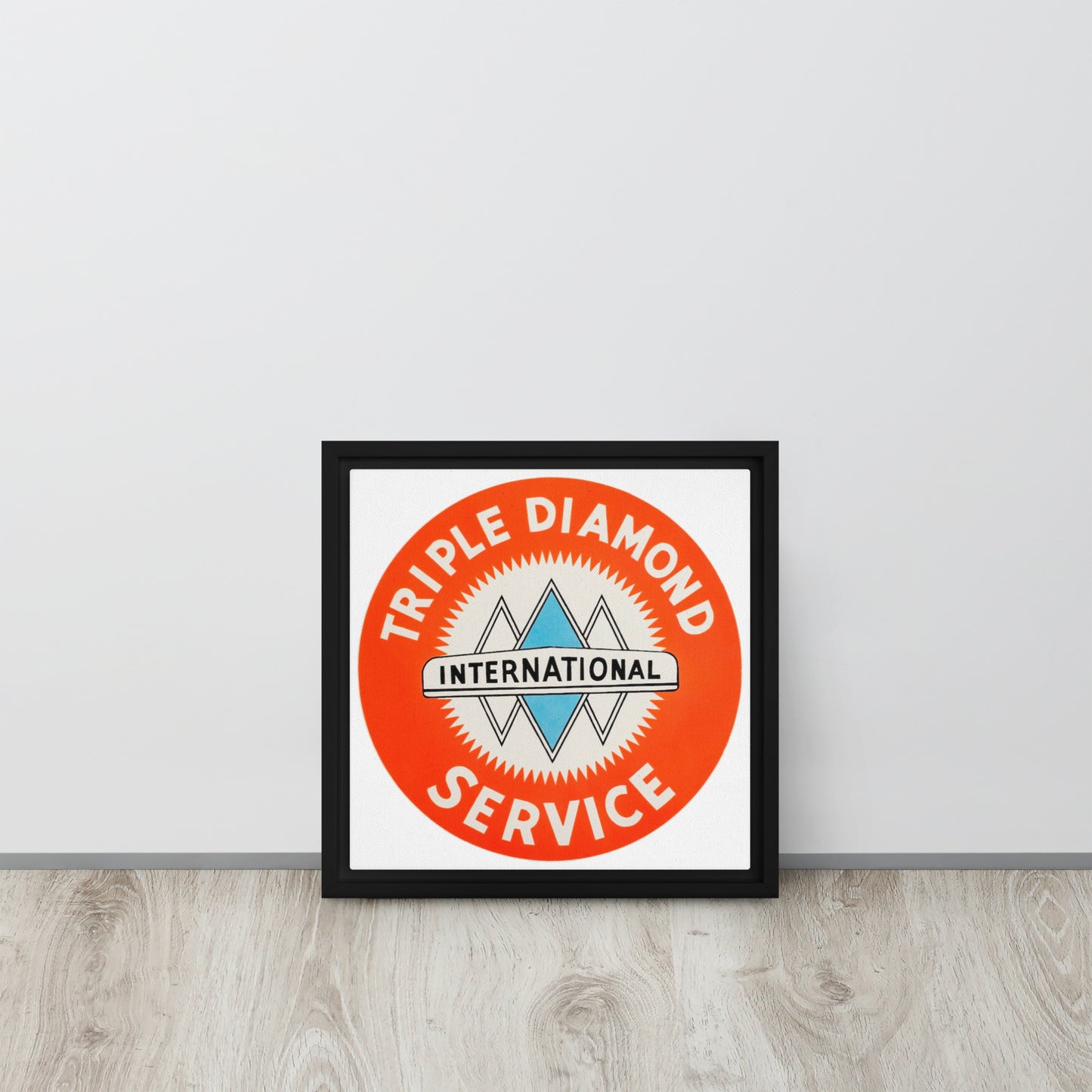 Triple Diamond Service Tin Style Framed canvas