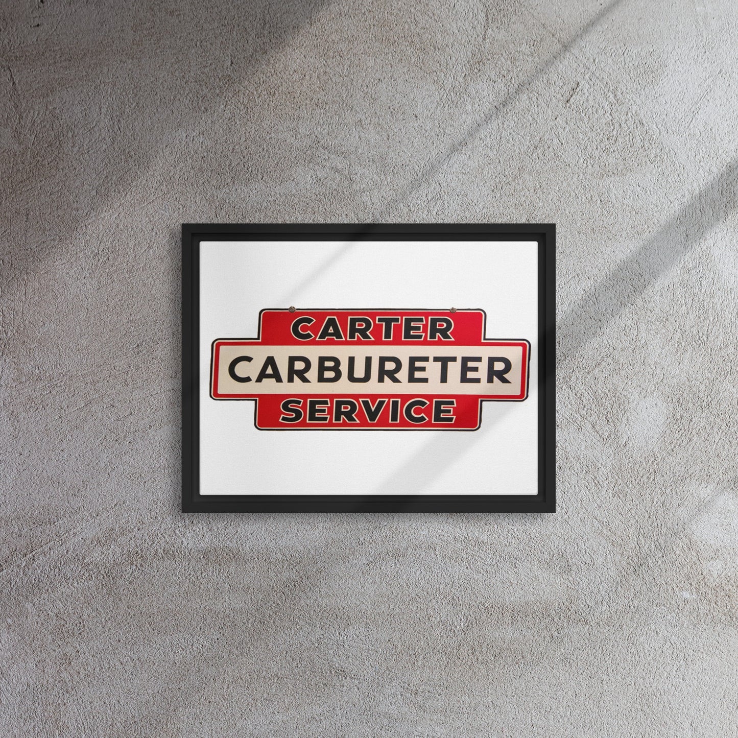 Carter Carbs Tin Style Shop Sign Framed canvas