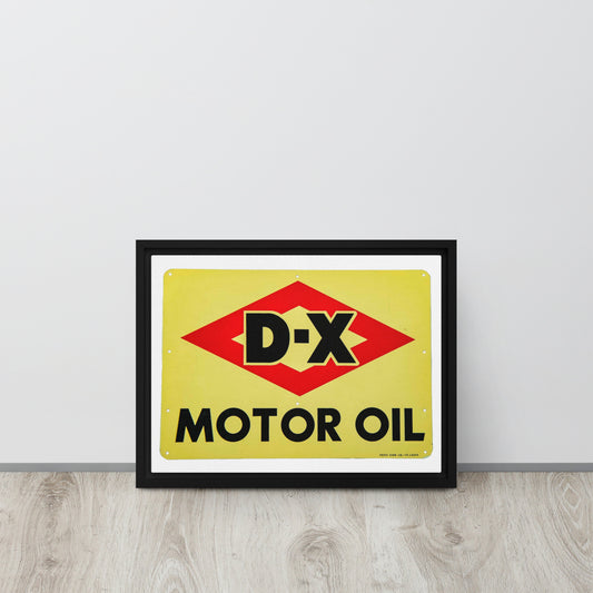 DX Oil Vintage Sign Style Framed canvas