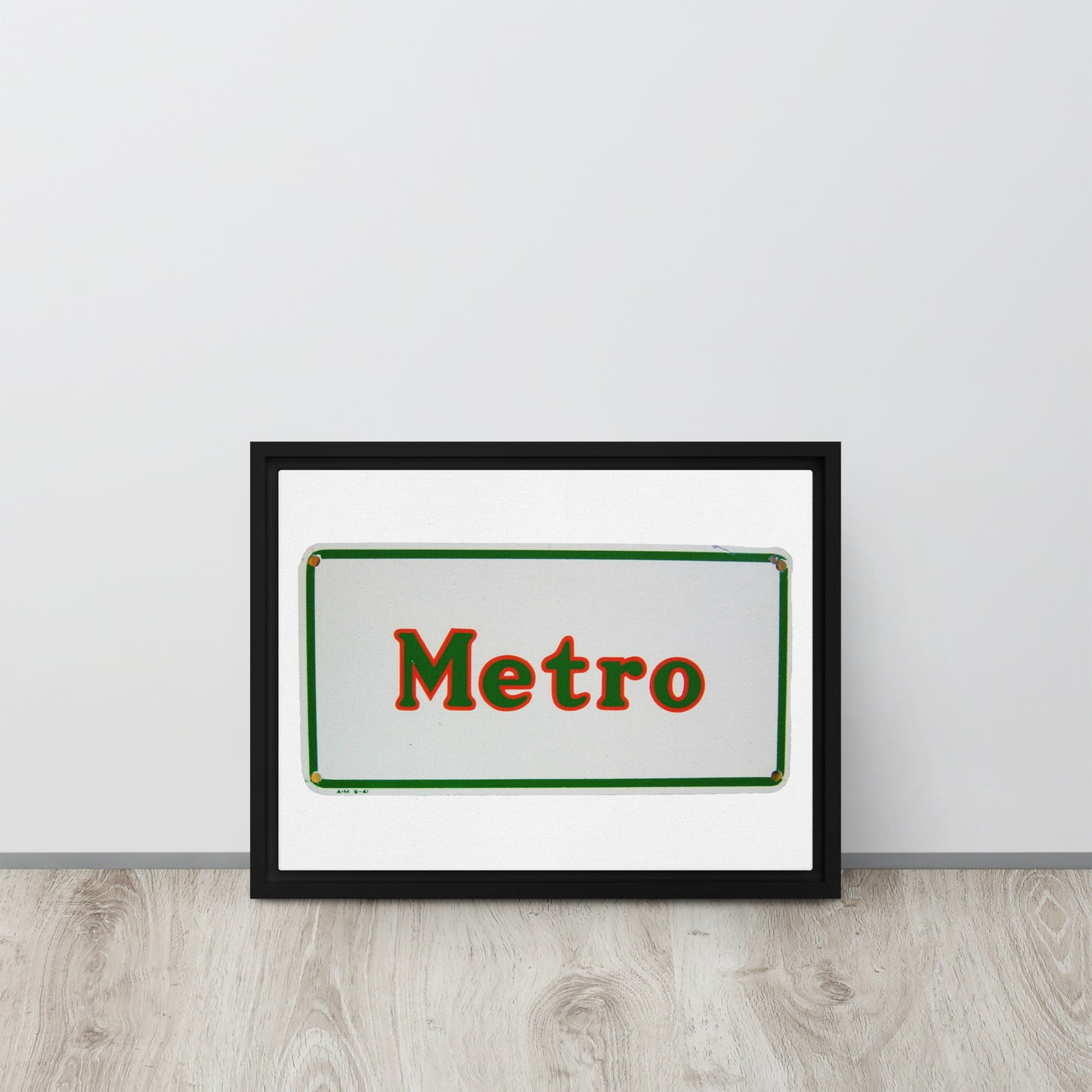 Retro Metro Tin Style Framed canvas