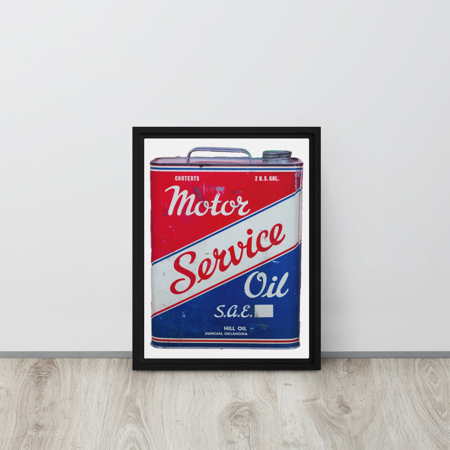 Vintage Service Oil Can Patina StyleFramed canvas