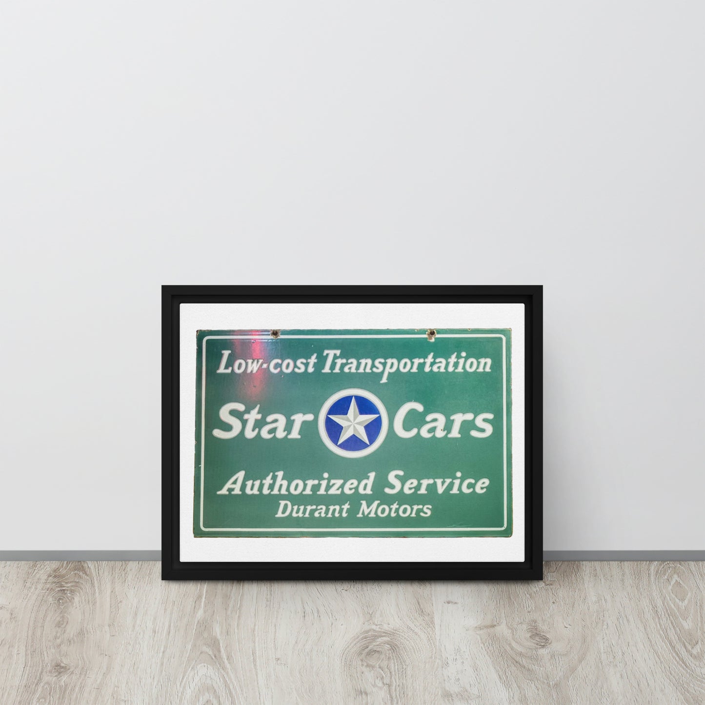 Retro Star Cars Porcelin Style Painted Framed canvas