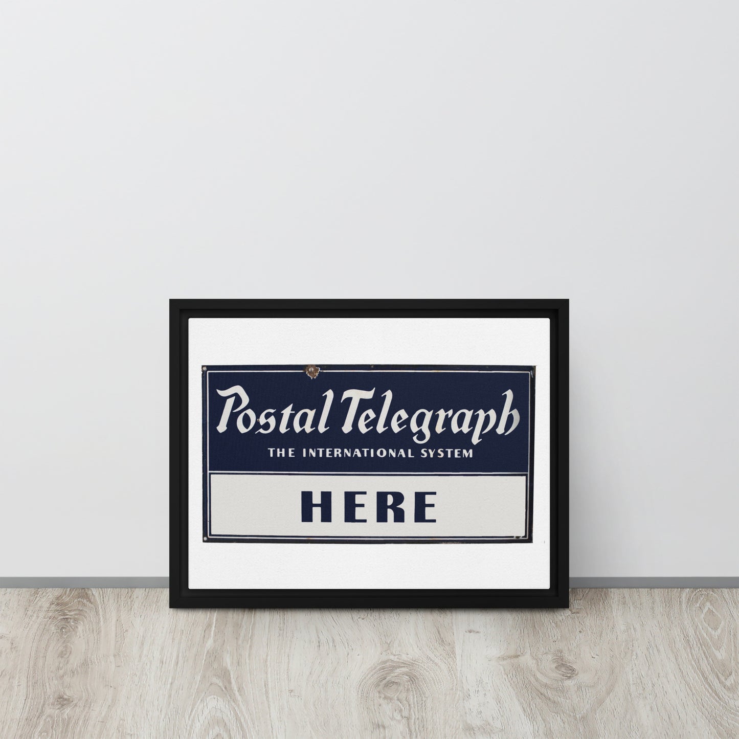 Vintage Telegraph Sign (The Original Email) Framed canvas