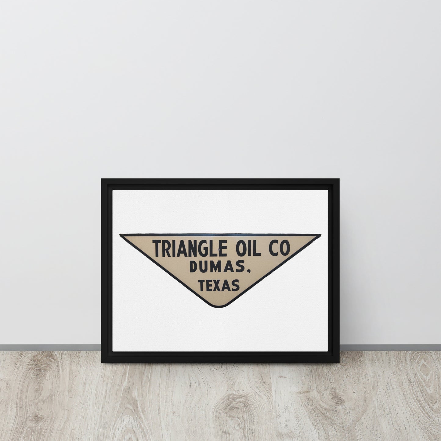 Retro Triangle Oil Company Tin Style Framed canvas