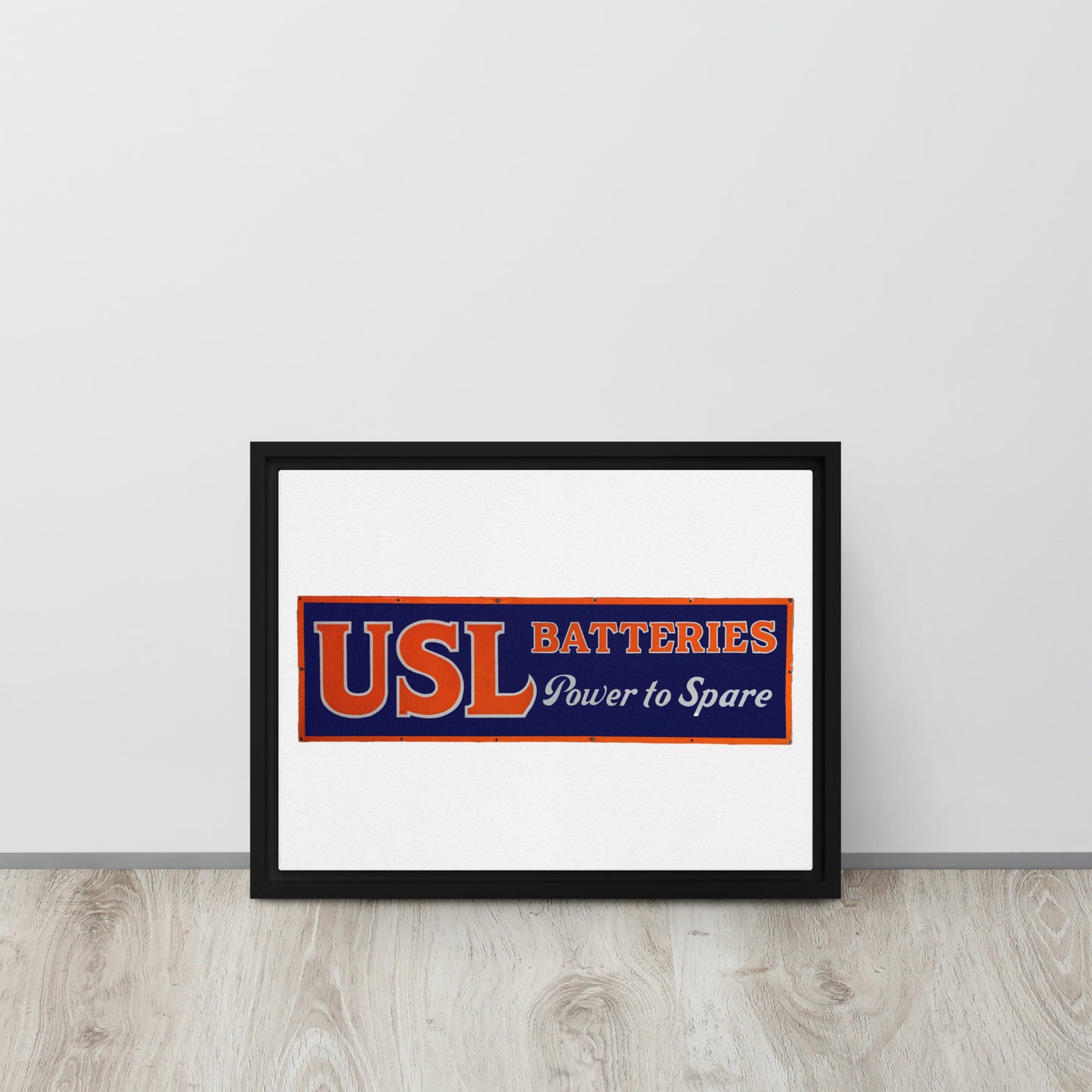 Retro USL Battery Tin Style Framed canvas