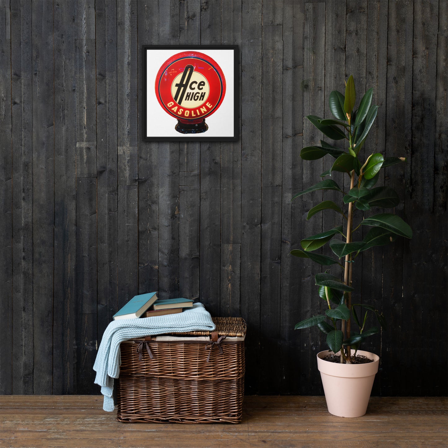 Ace High Gas Globe Style Framed canvas