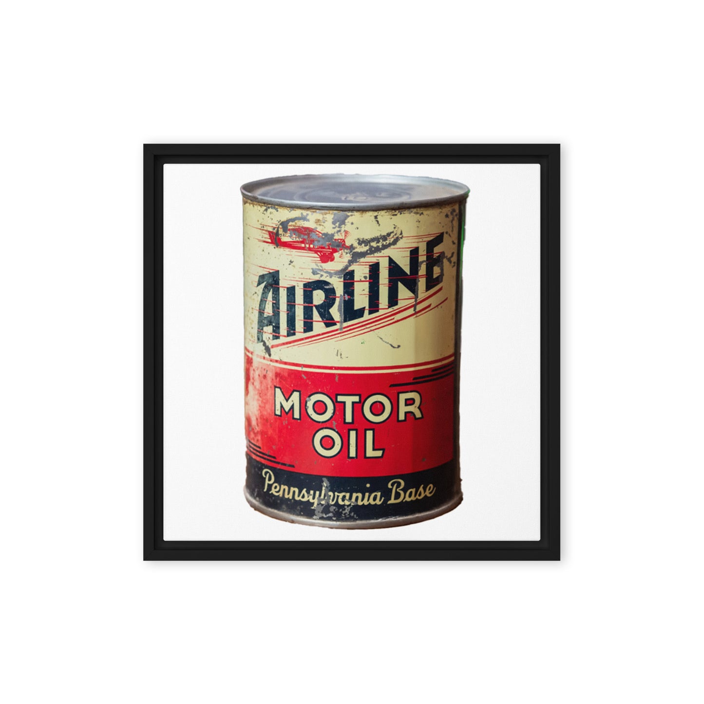 Aviation Oil Soup Can Style Framed canvas