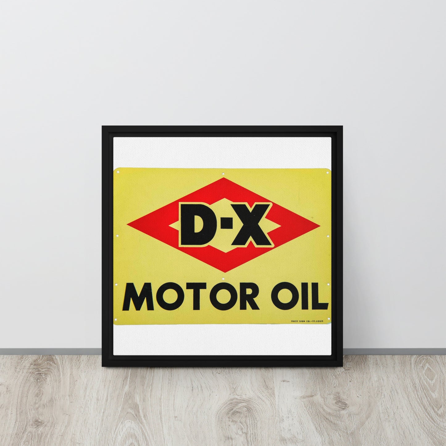 DX Oil Vintage Sign Style Framed canvas