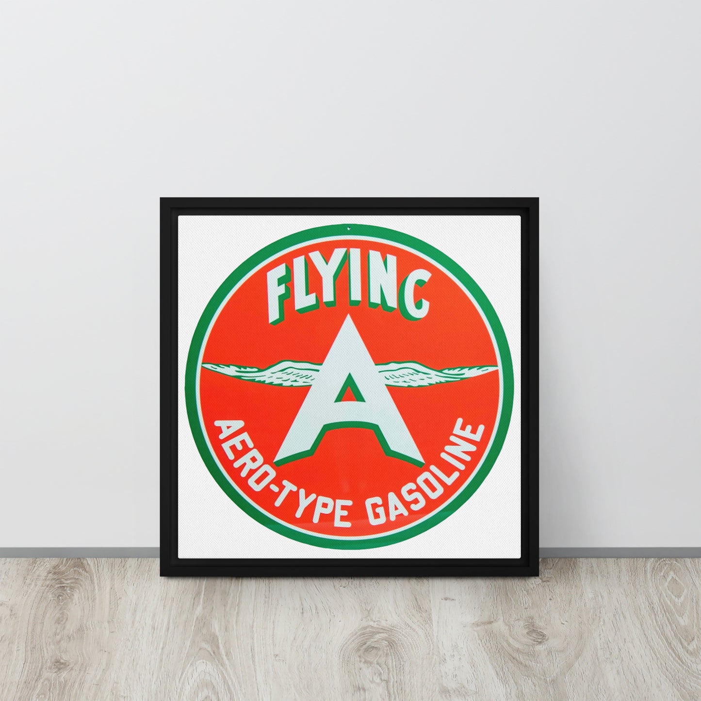 Vintage Flying A Porcelain Style Design Framed canvas