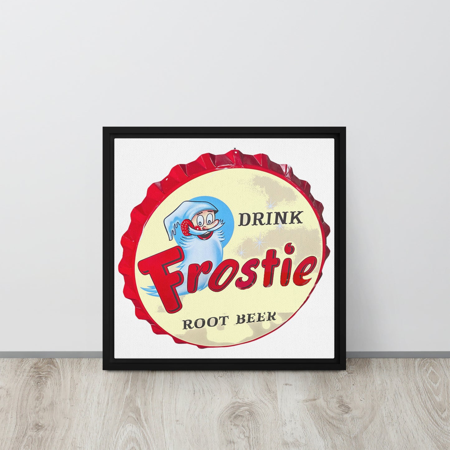 Vintage Root Beer Store Sign Framed canvas