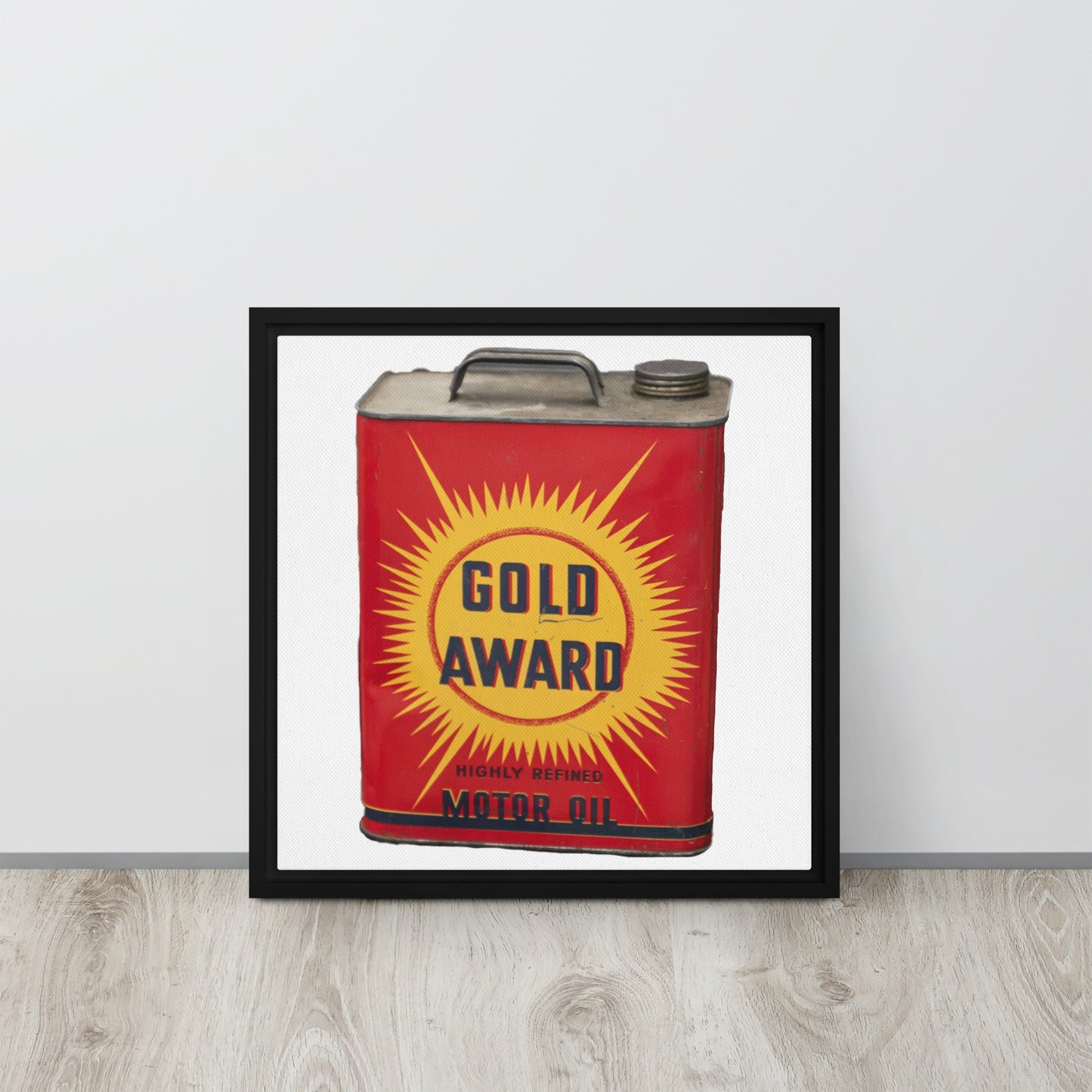 Retro Oil Can Design Framed canvas