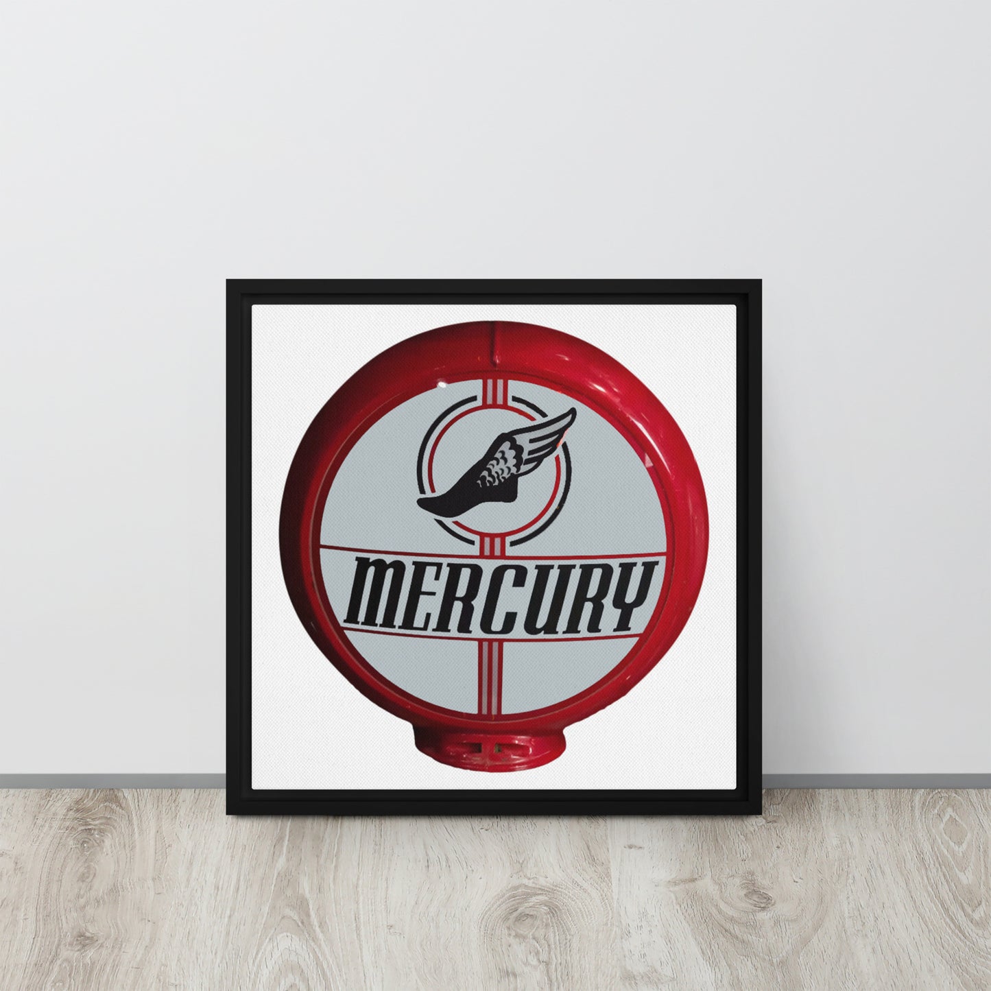 Retro Mercury Gas Globe Style Framed canvas