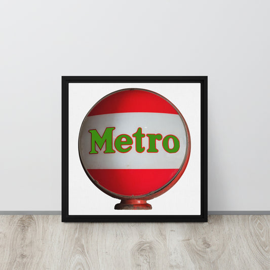 Retro Metro Globe Style Framed canvas