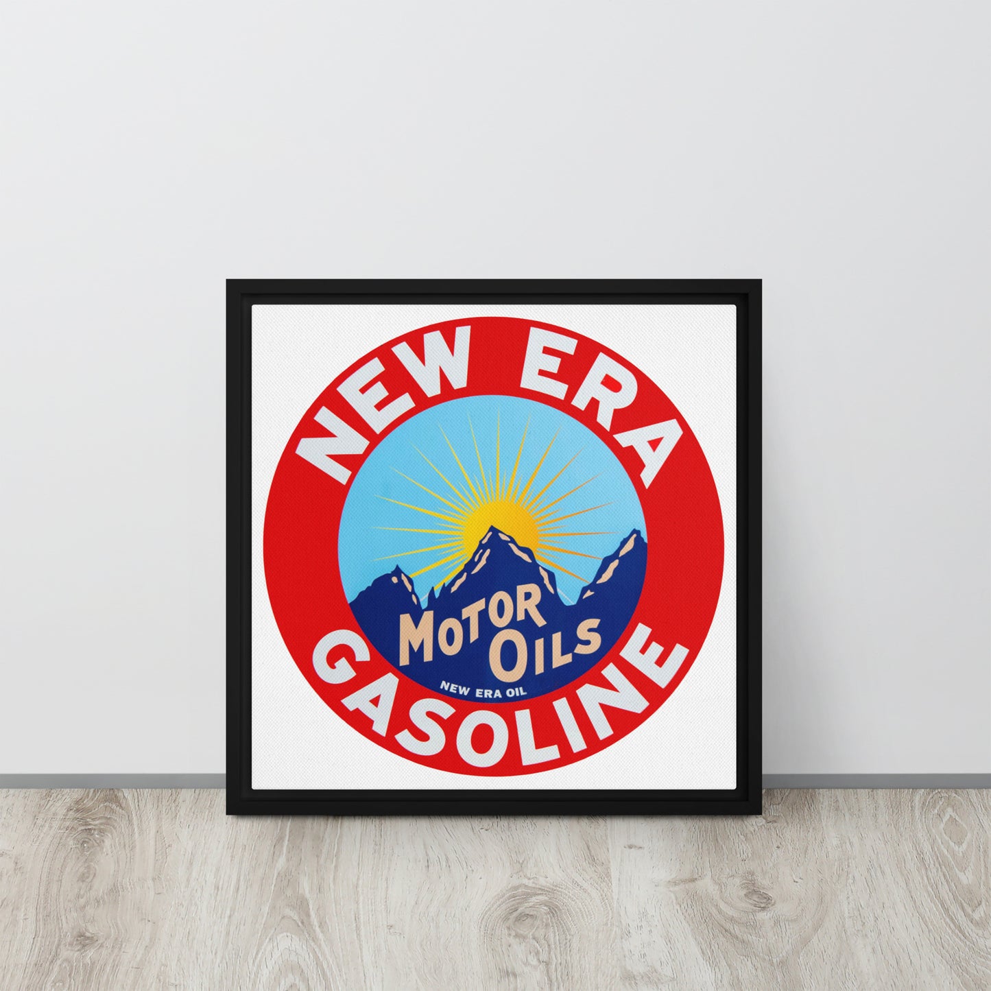 Retro Gas Sign New Era Framed canvas