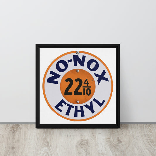 Retro Gas Sign No Knox Framed canvas