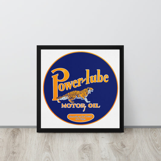 Retro Oil Sign PowerLube Framed canvas