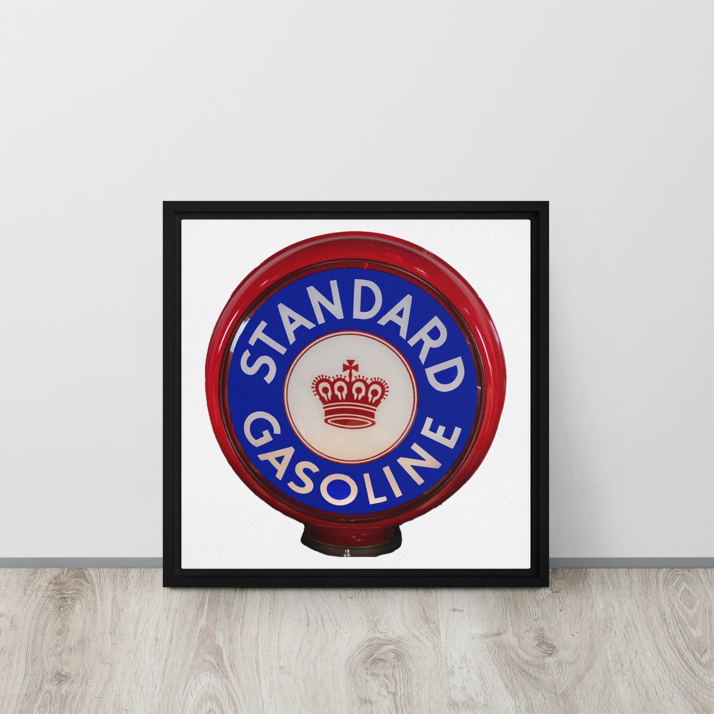 Retro Gas Globe Standard Gasoline Framed canvas