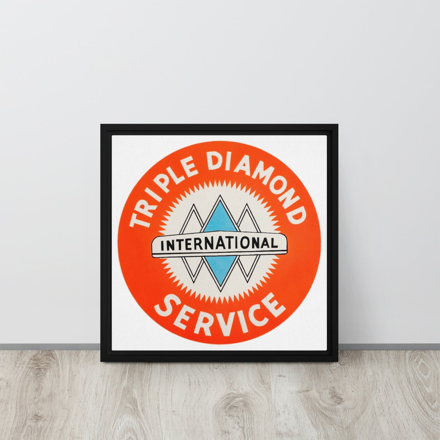 Triple Diamond Service Tin Style Framed canvas