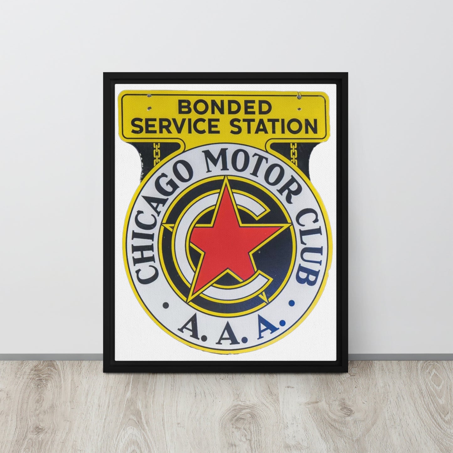 Chicago Motor Club Tin Style Framed canvas