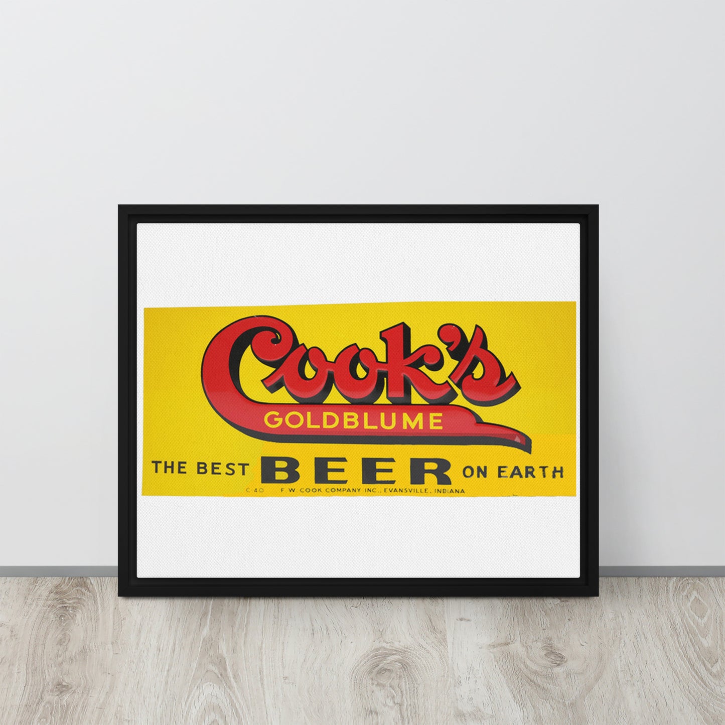 Cooks Beer Vintage Tin Style Framed canvas