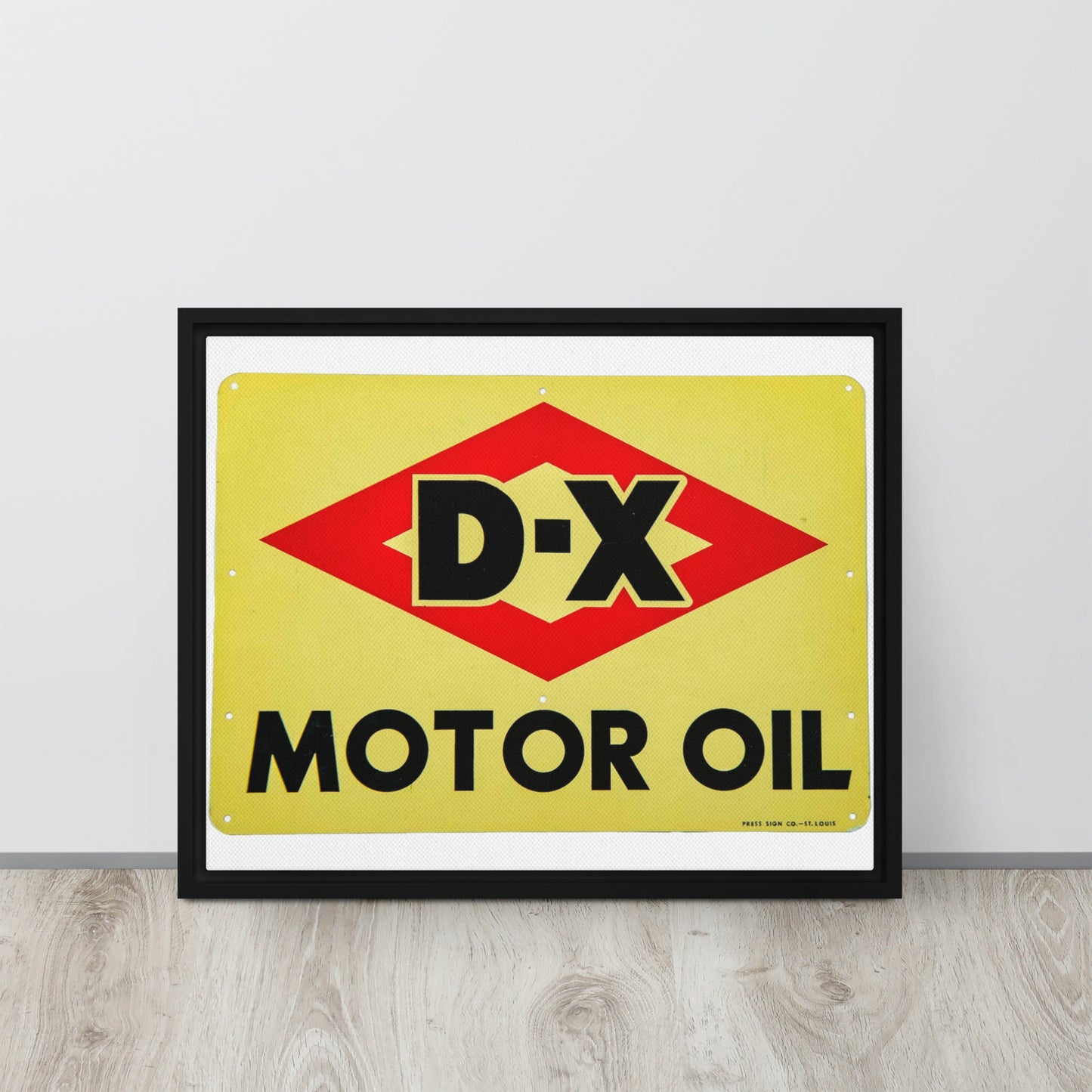 DX Oil Vintage Sign Style Framed canvas