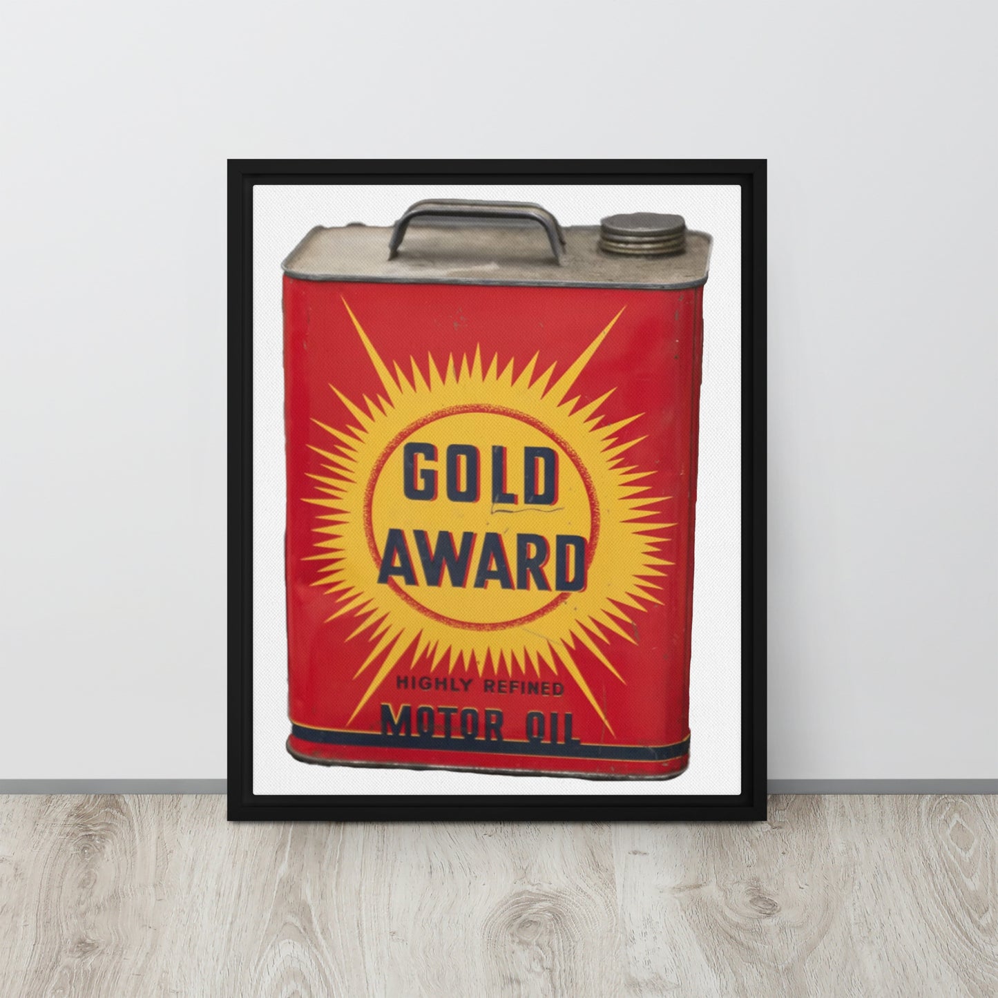 Retro Oil Can Design Framed canvas